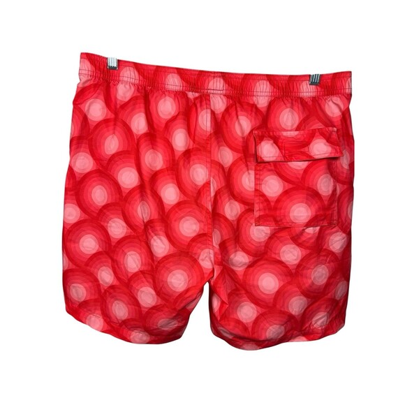 Psycho Bunny Mens XL Swim Trunks Red Geometric Print Lined Board Shorts Beach - Picture 11 of 13